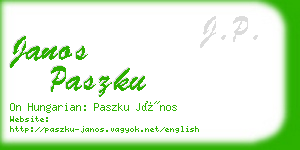 janos paszku business card